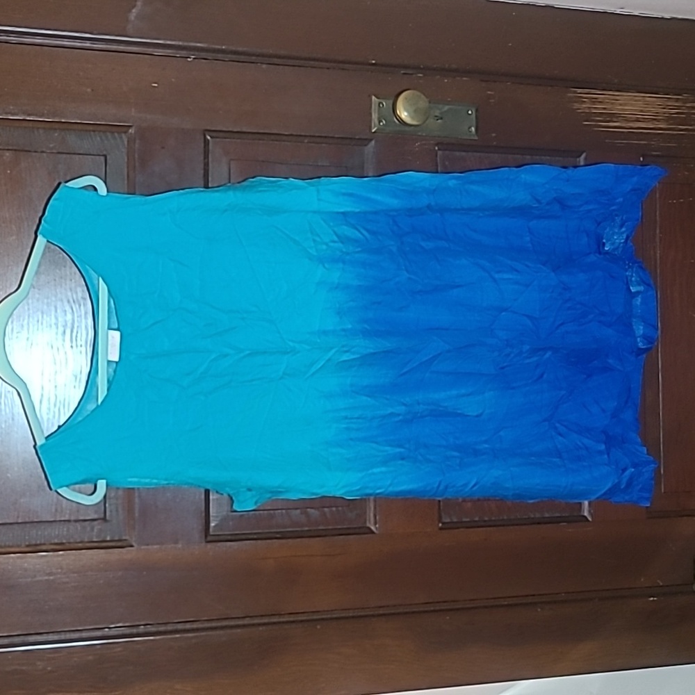Turquoise to Royal blue gradient very mini dress! Style Studio dress, size 3X